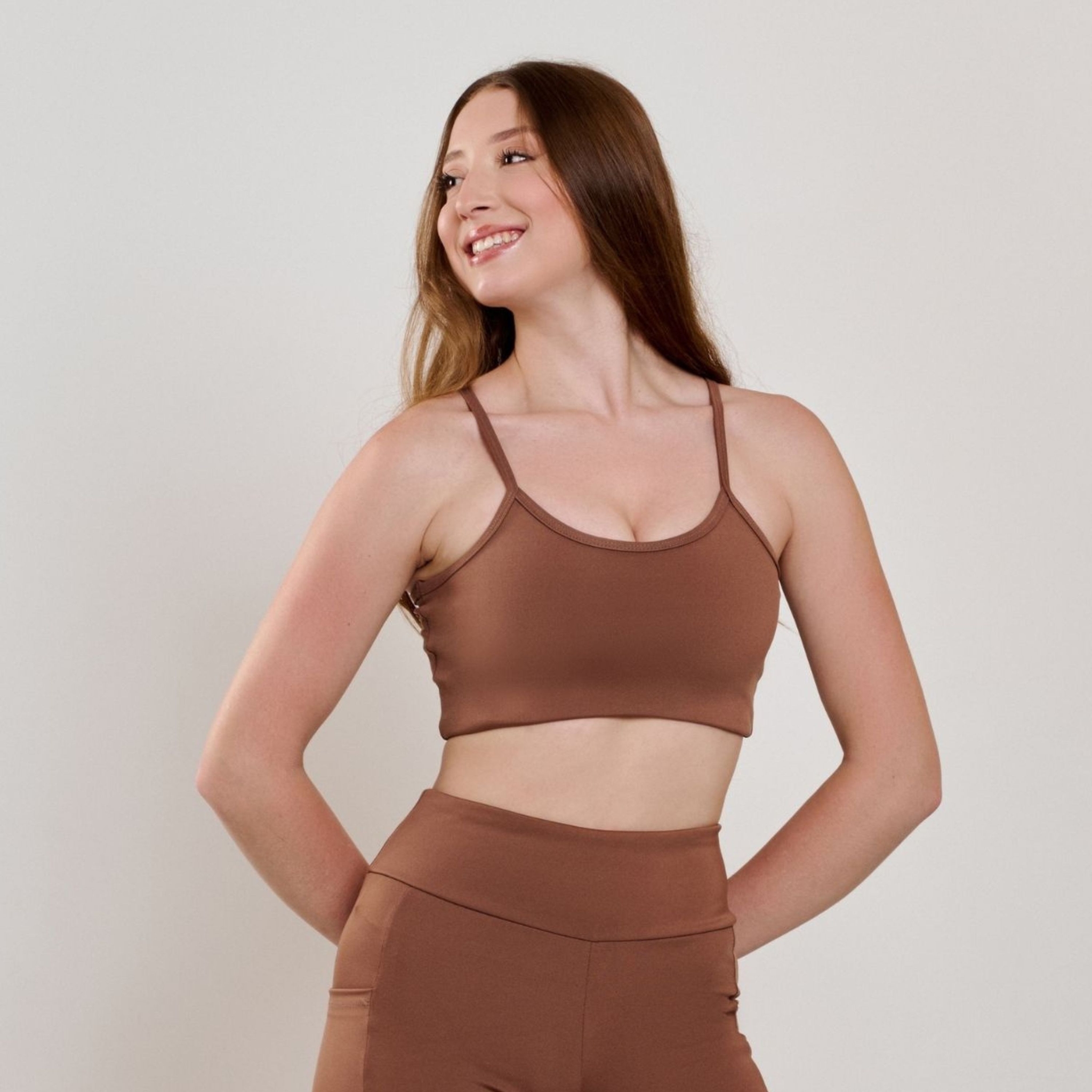 Top com bojo Basic - Marrom P Top com bojo Basic - Marrom P