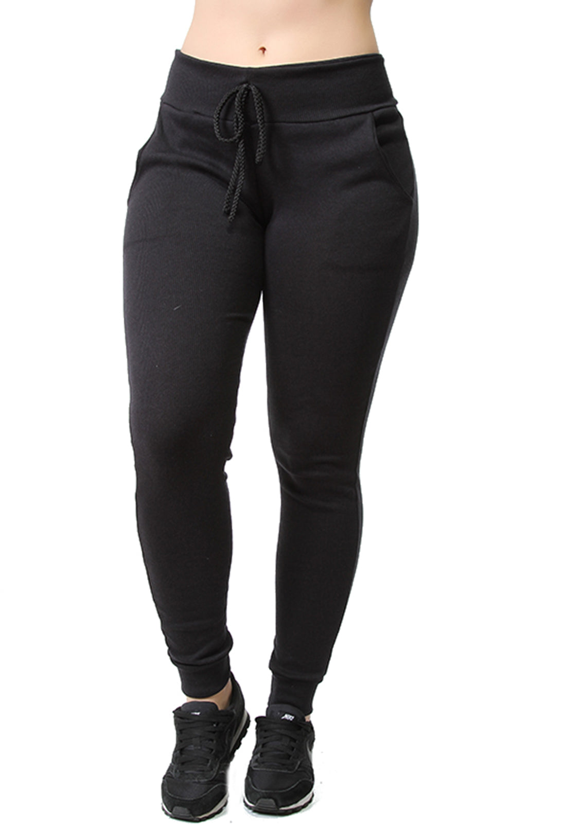 Calça Legging Moletinho Ribana Fitness Preto (4089259425837)