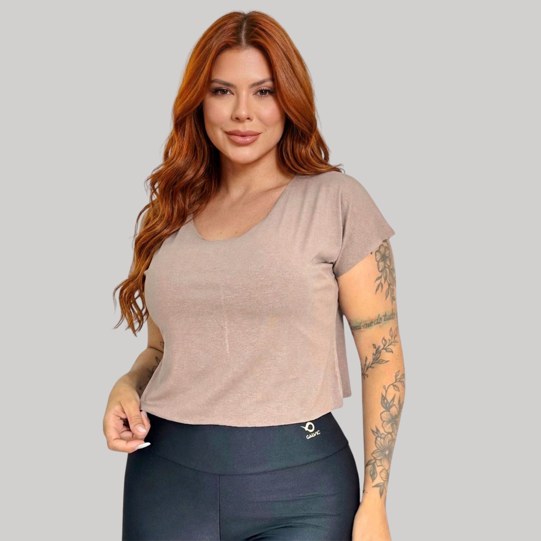 Cropped Corte a Fio Feminina - Marrom G Cropped Corte a Fio Feminina - Marrom G