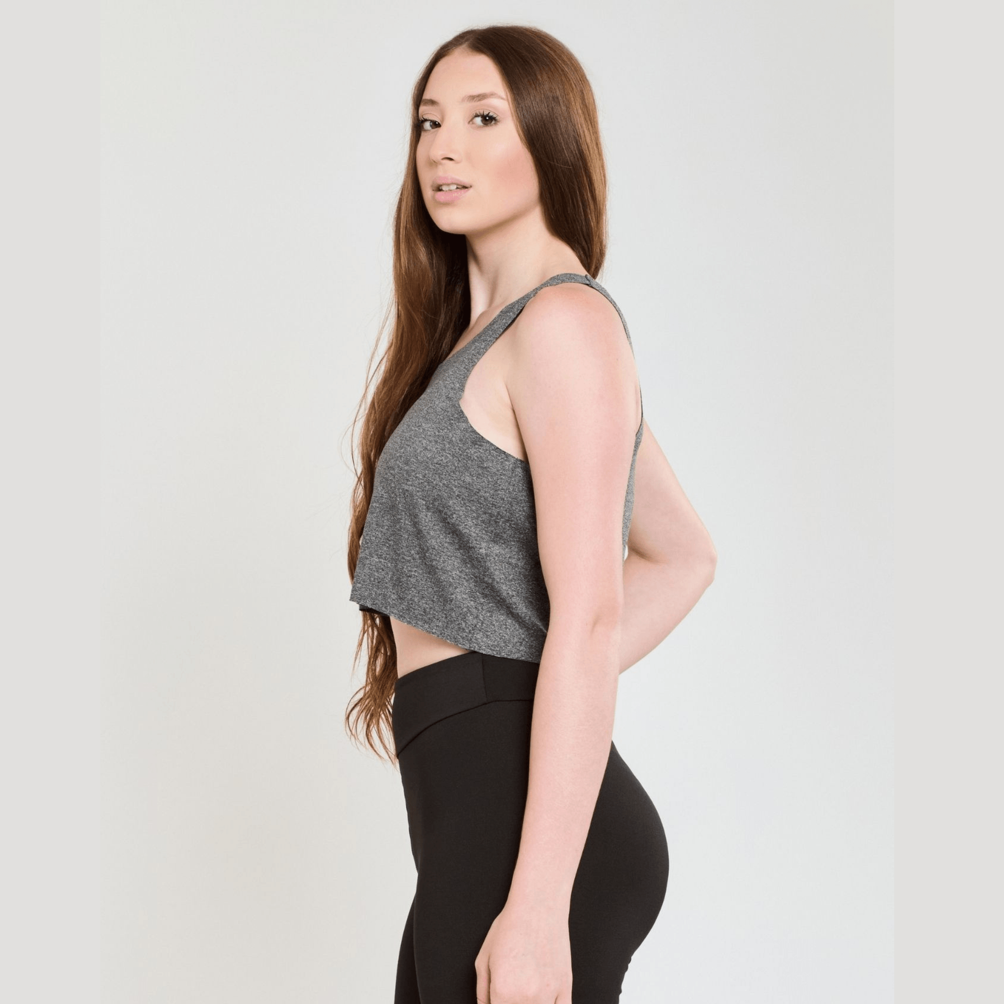 Cropped Regata Corte a Fio Feminina Fitness - Chumbo G Cropped Regata Corte a Fio Feminina Fitness - Chumbo G