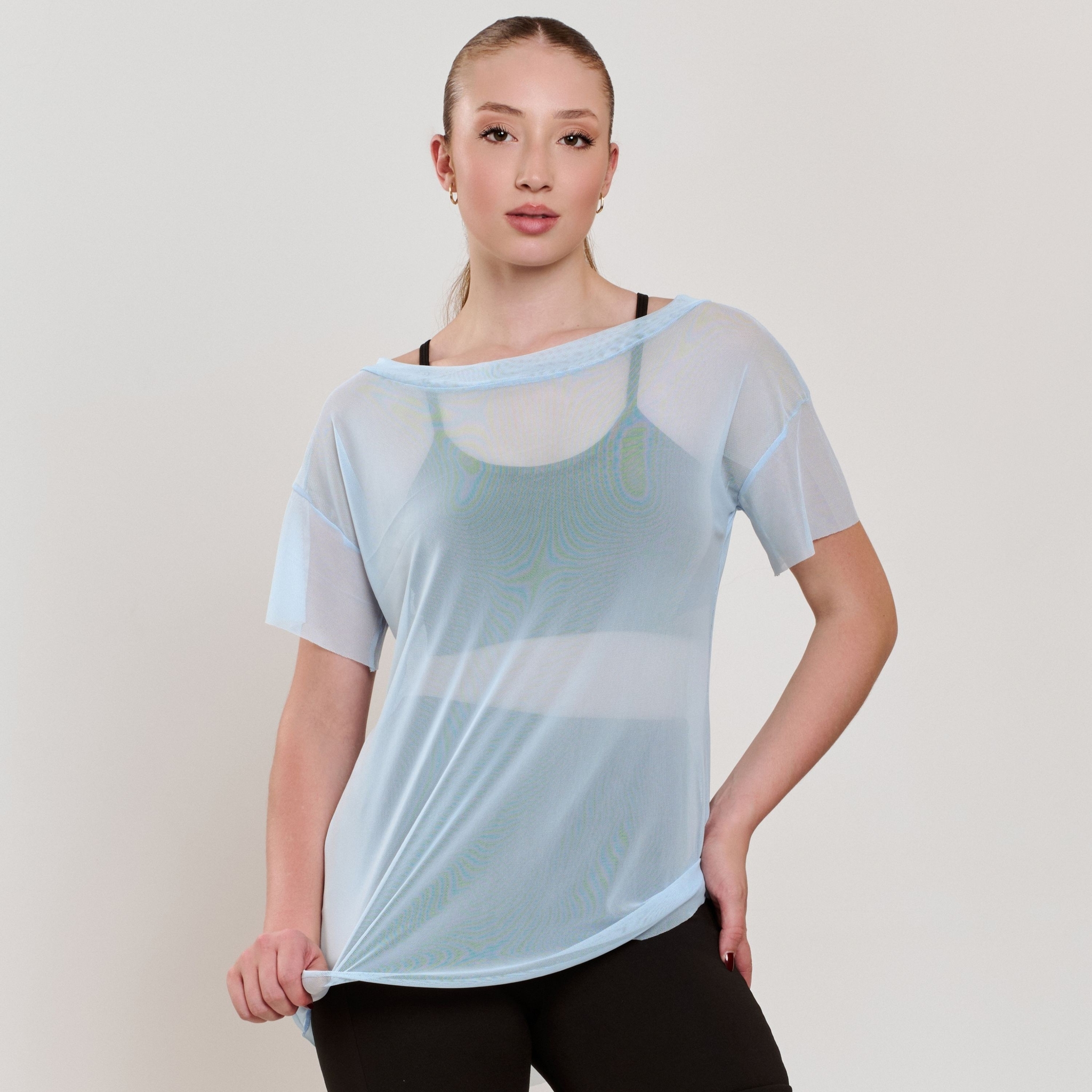 Blusa de tule 10736 - Azul Bebê G Blusa de tule 10736 - Azul Bebê G