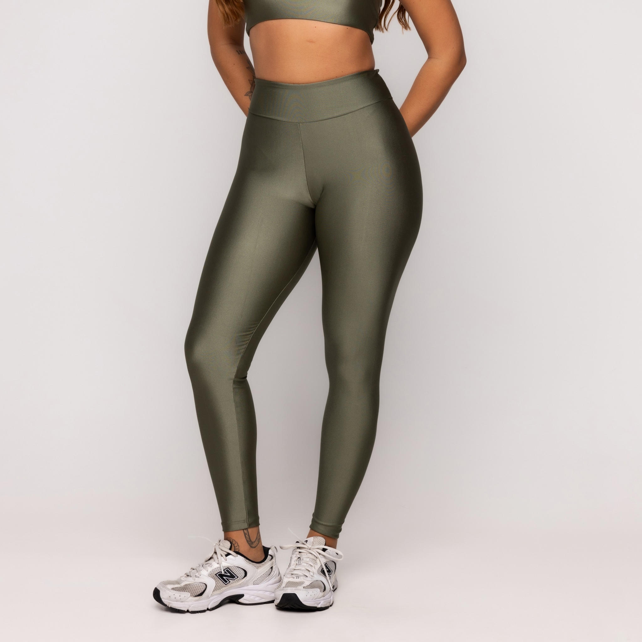 Calça Legging Fitness Brilhosa - Verde G Calça Legging Fitness Brilhosa - Verde G