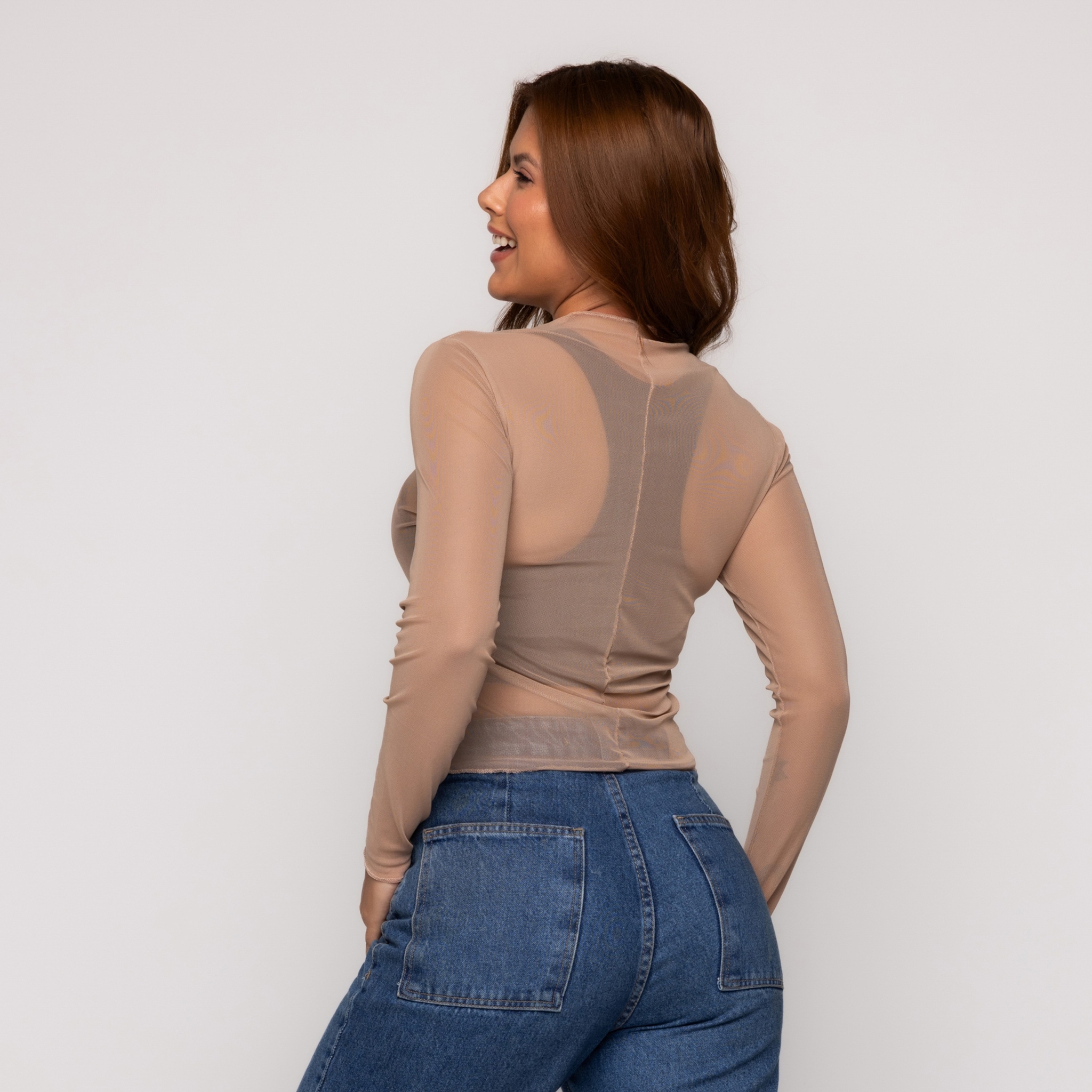 Blusa Manga Longa De Tule