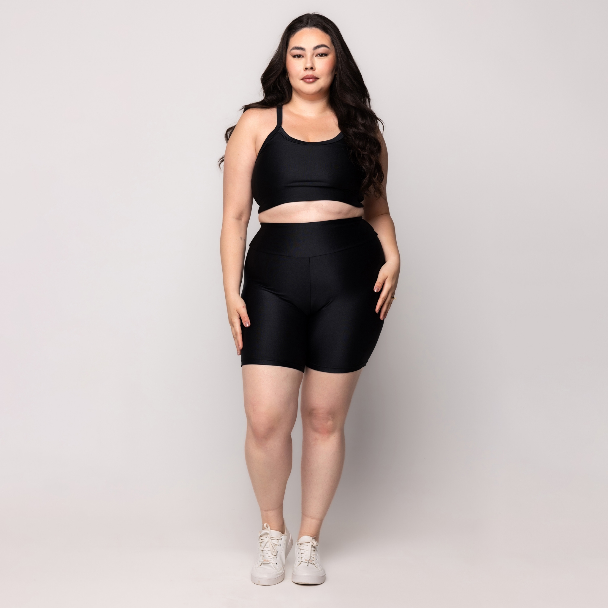 Bermuda Fitness Brilhoso Plus Size