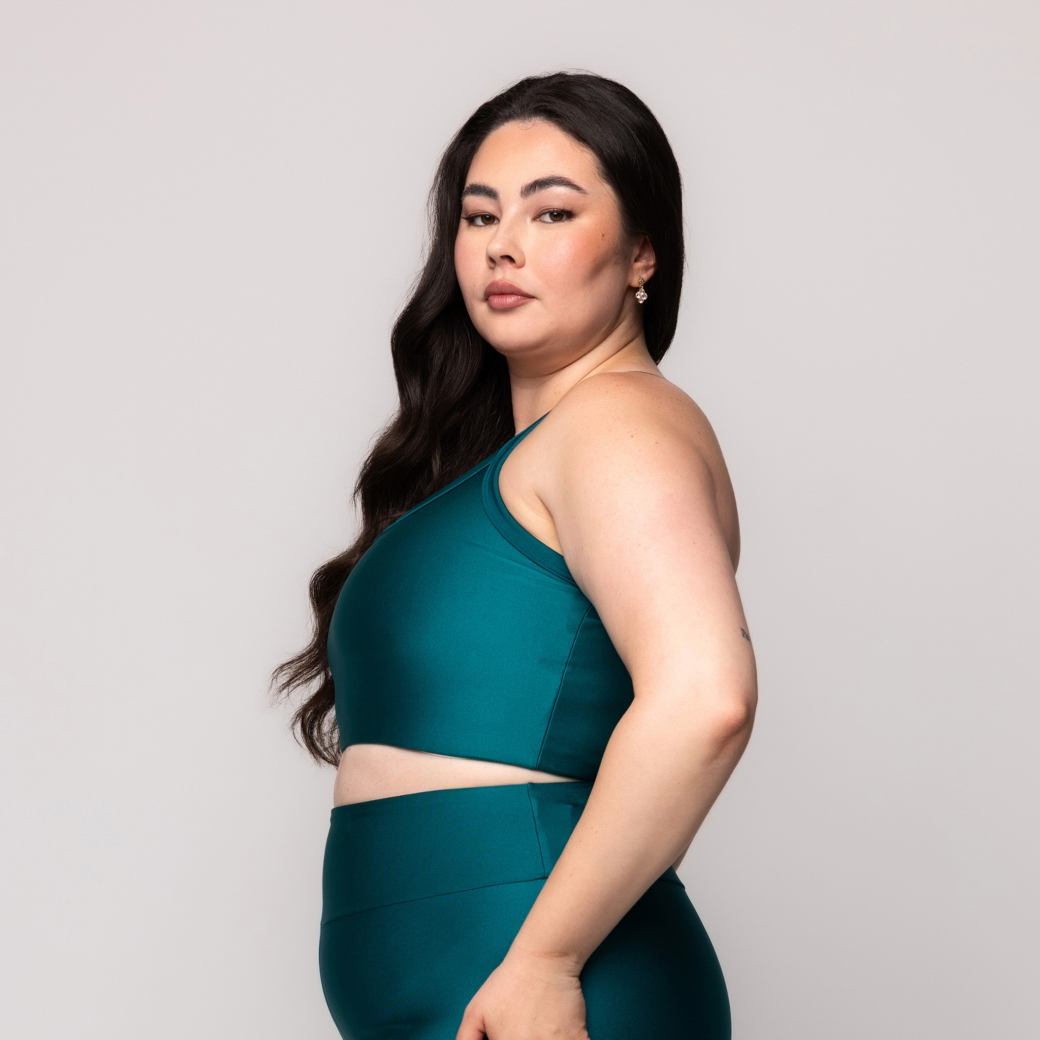 Top Brilhoso Feminino Fitness Plus size