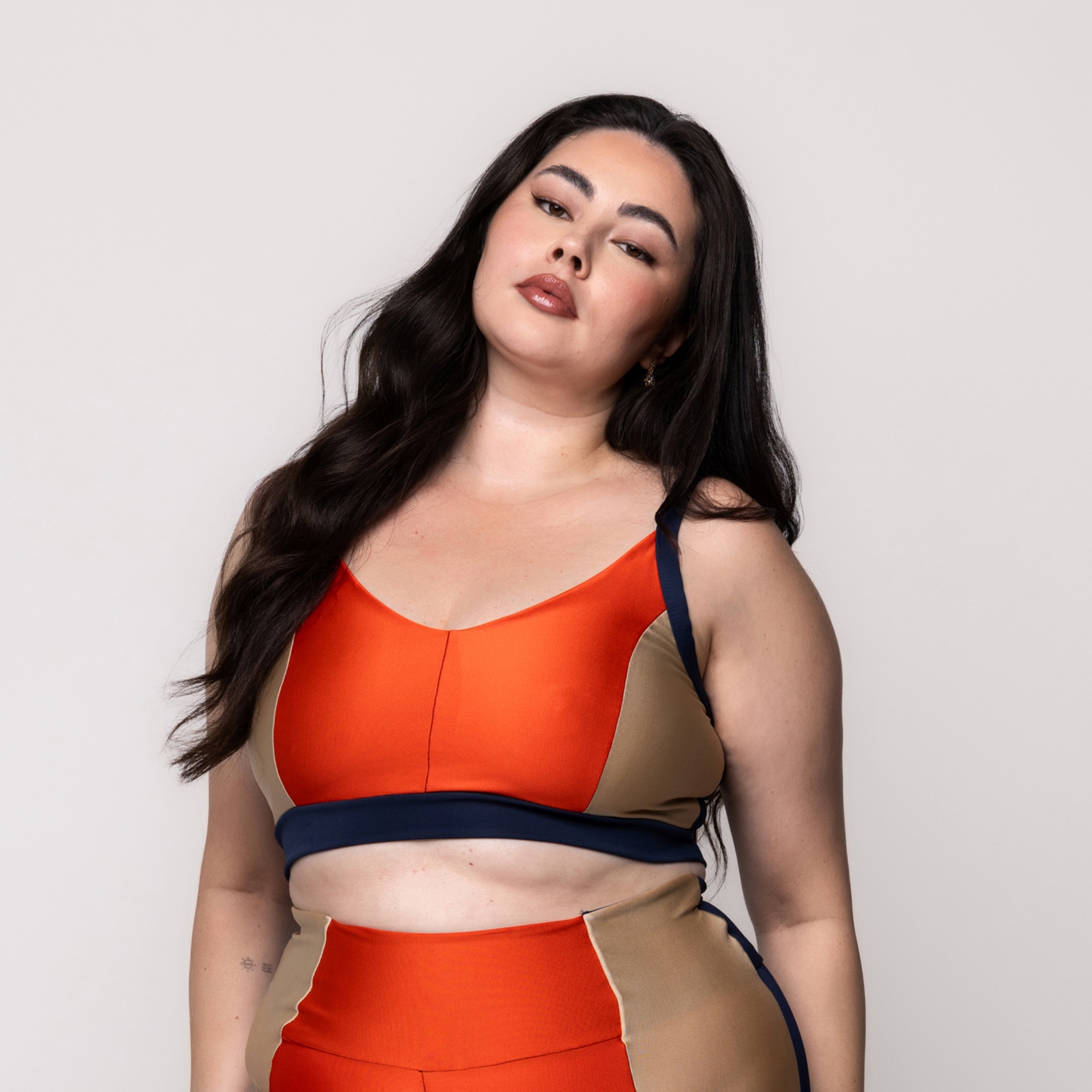 Top Feminino Fitness Plus size - Laranja 46 Top Feminino Fitness Plus size - Laranja 46