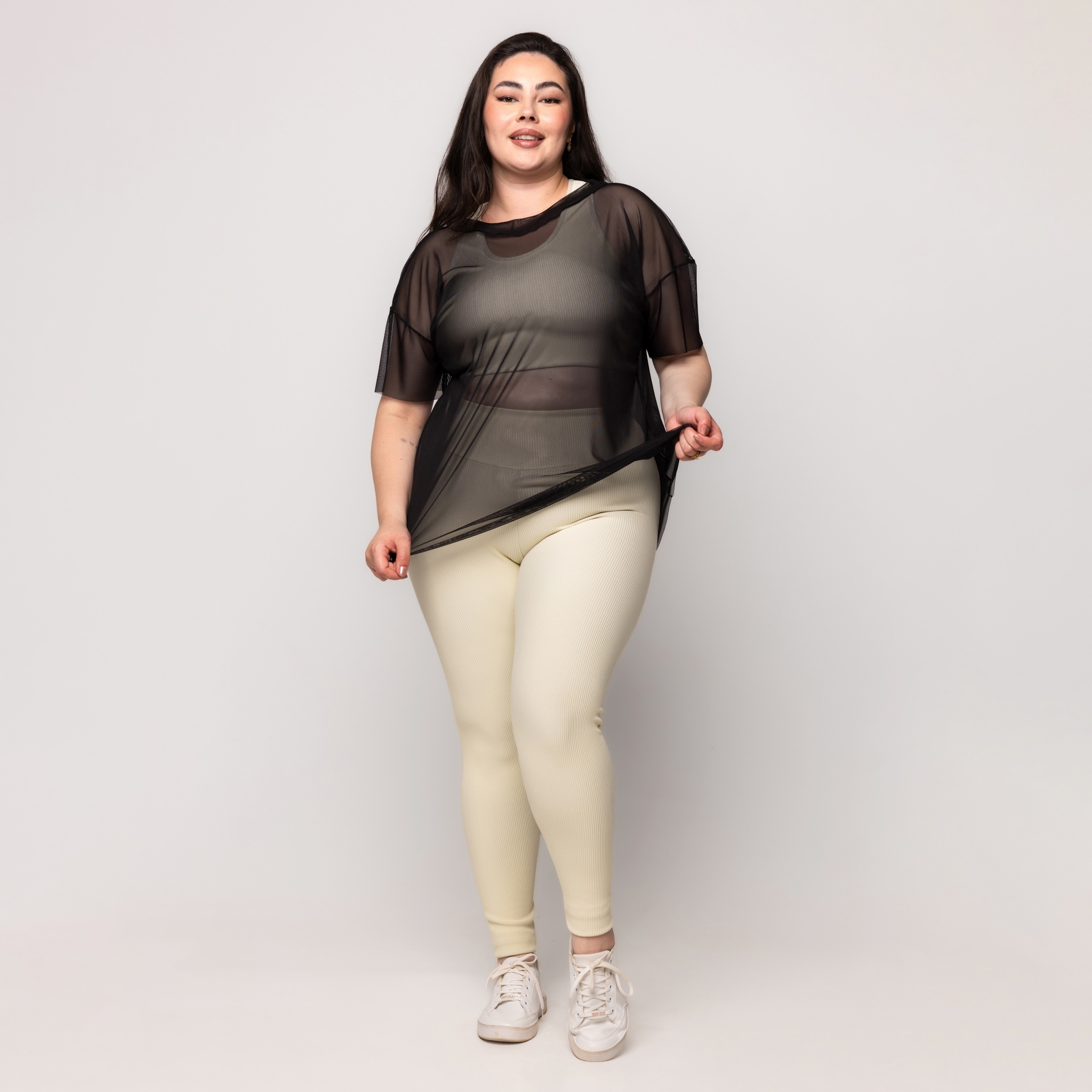 Blusa de tule Plus Size