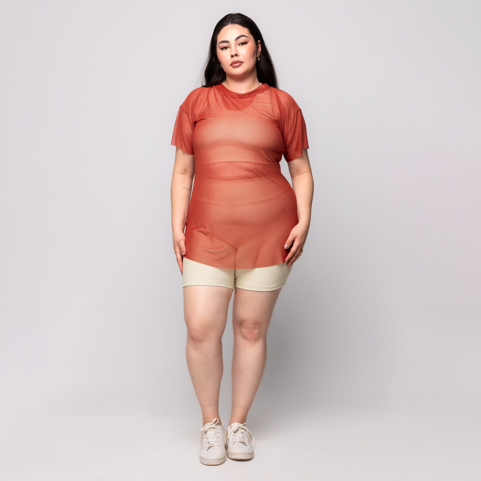 Blusa de tule Plus Size
