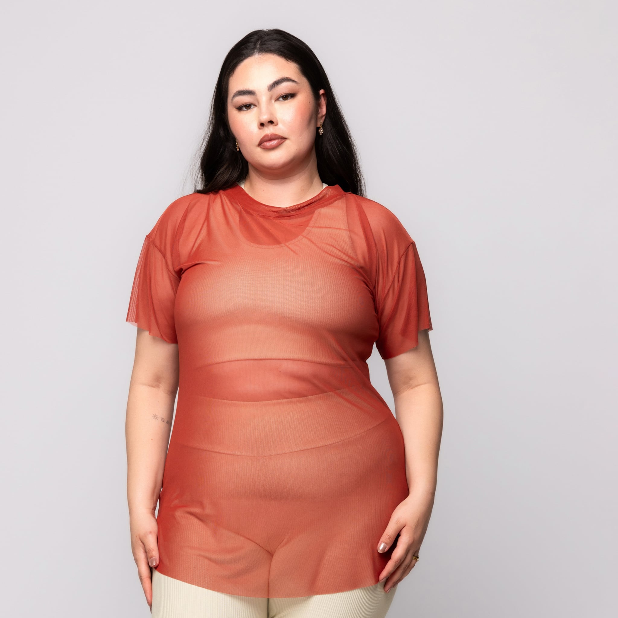 Blusa de tule Plus Size