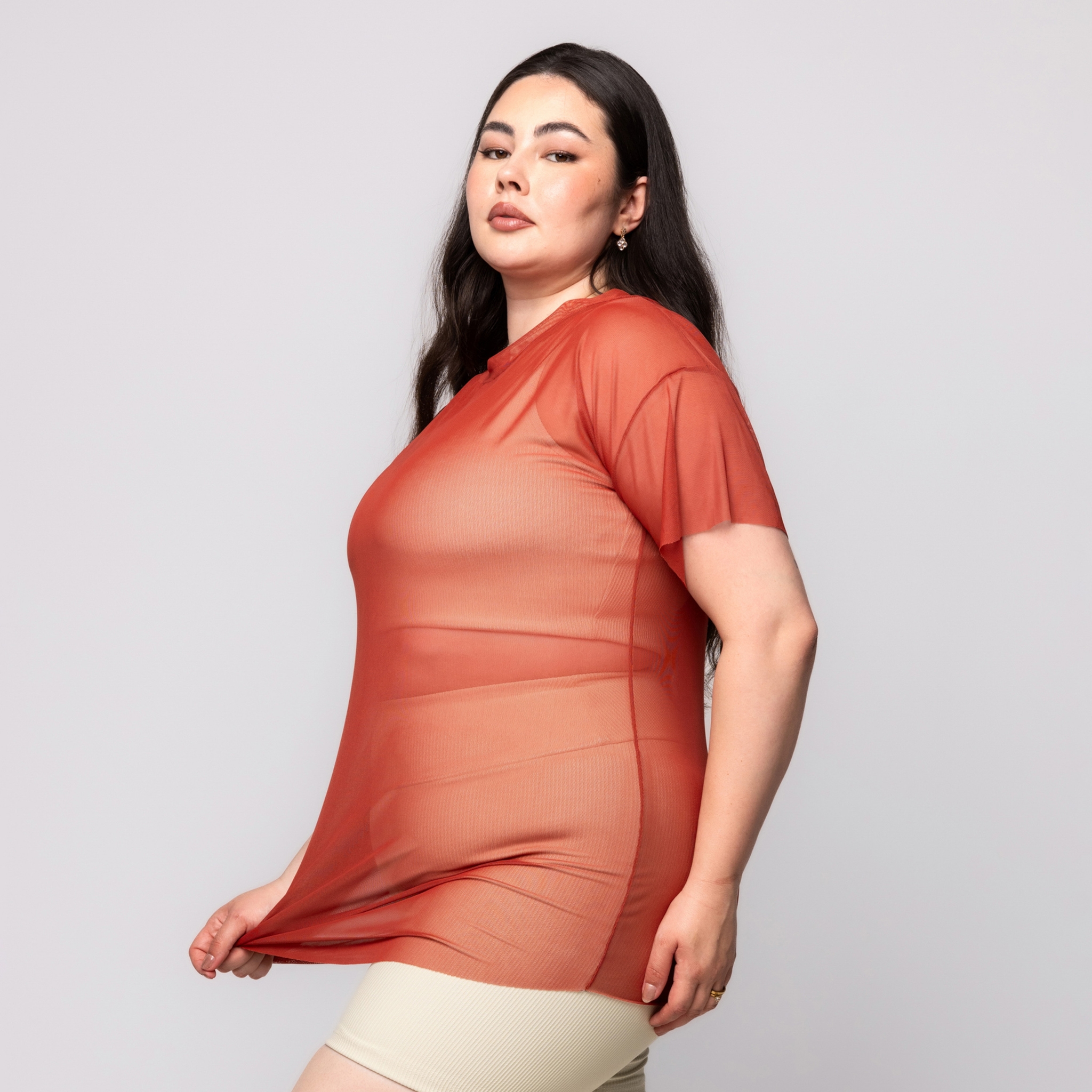 Blusa de tule Plus Size