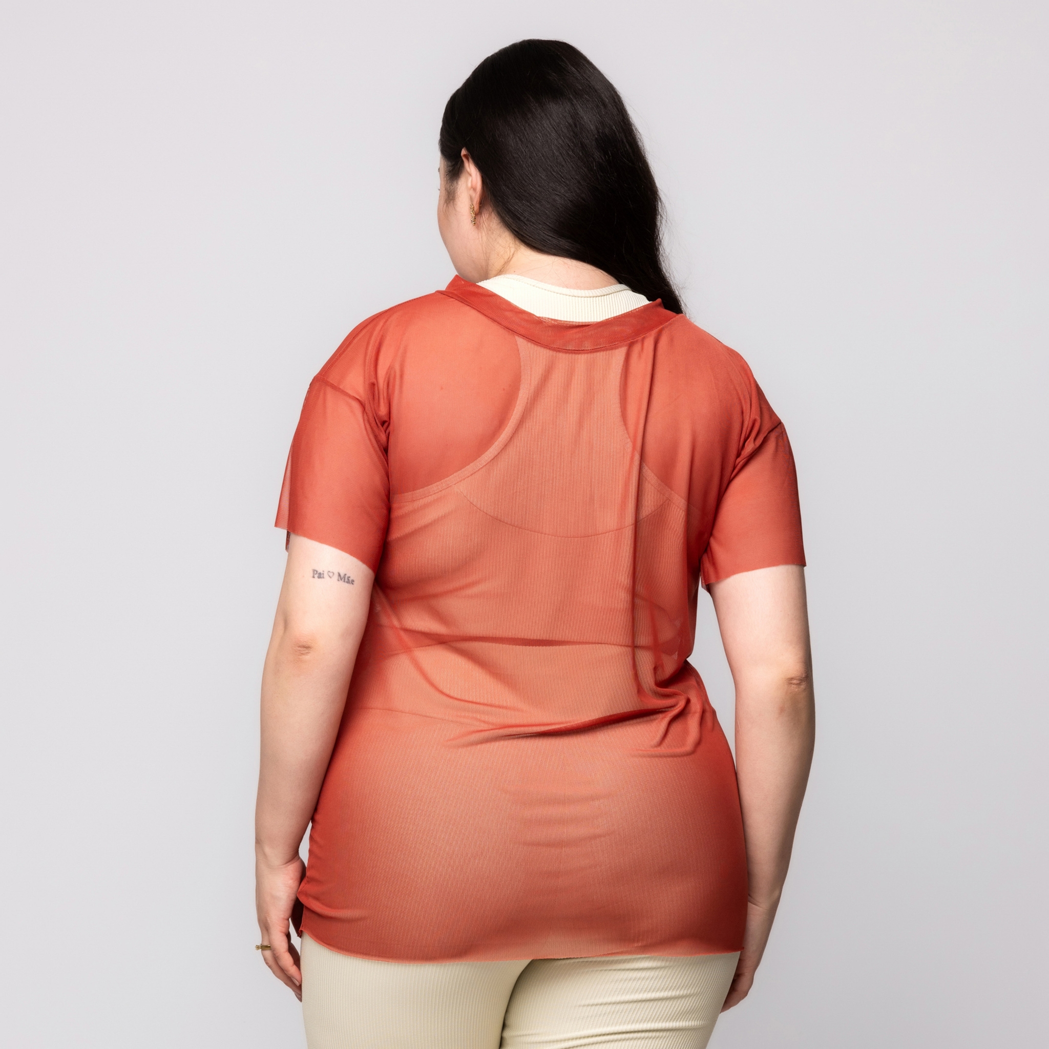 Blusa de tule Plus Size