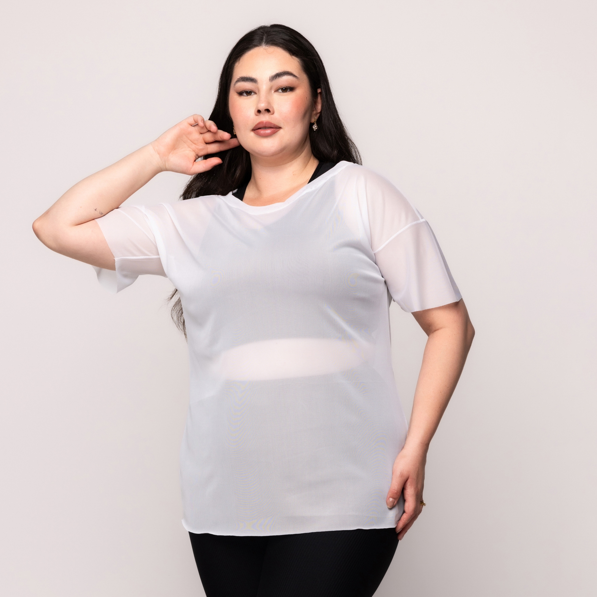 Blusa de tule Plus Size