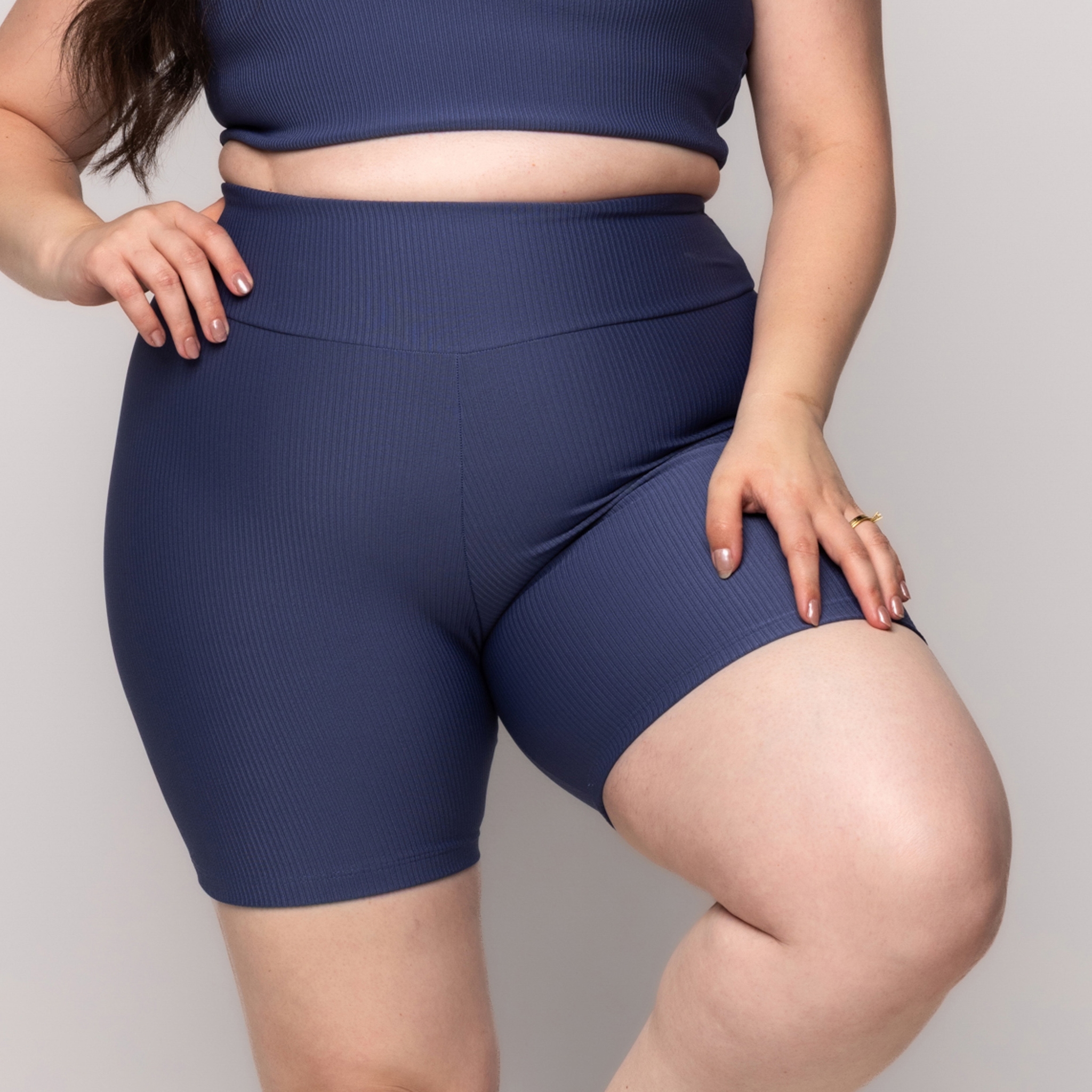 Bermuda Canelada Fitness Plus Size zero transparência