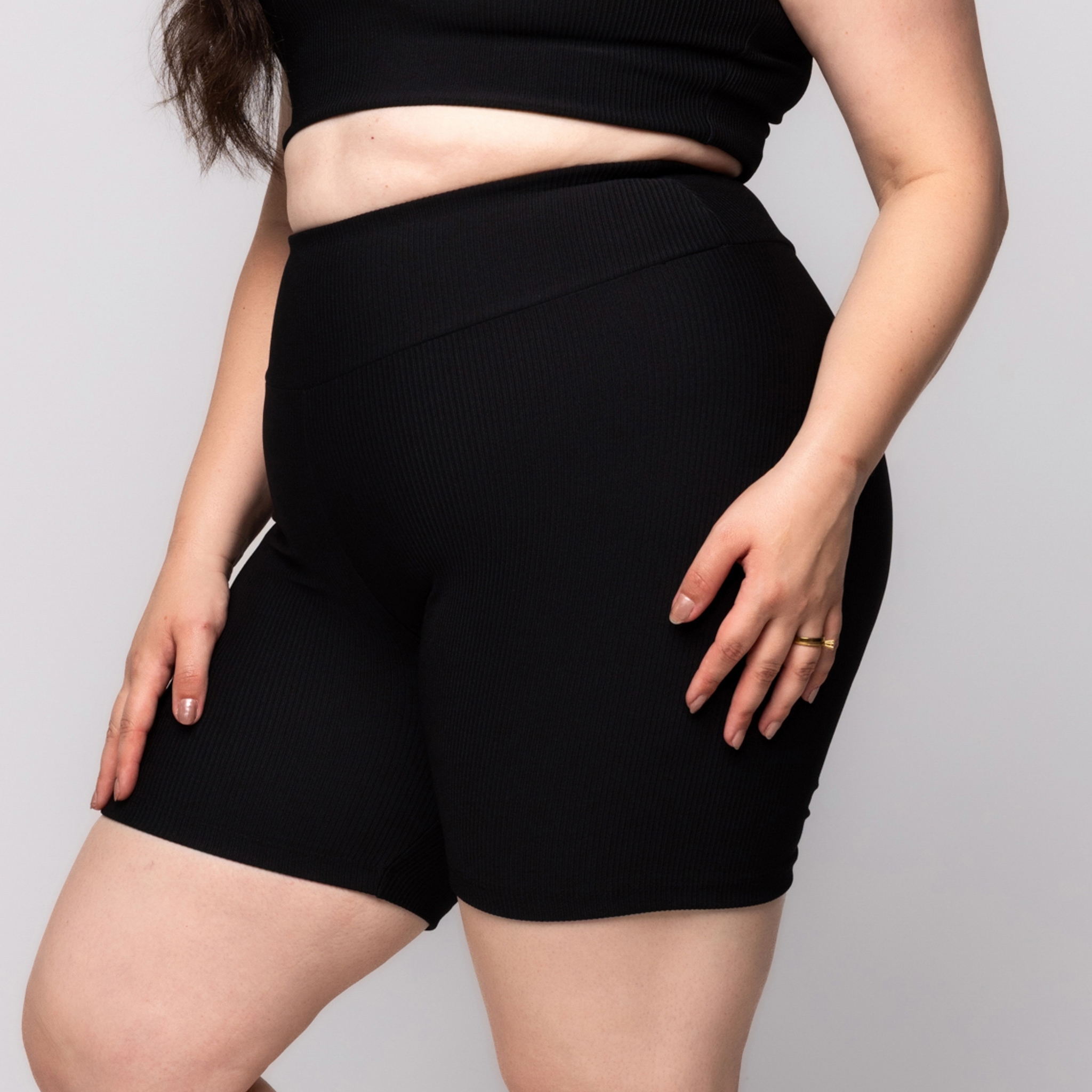 Bermuda Canelada Fitness Plus Size zero transparência