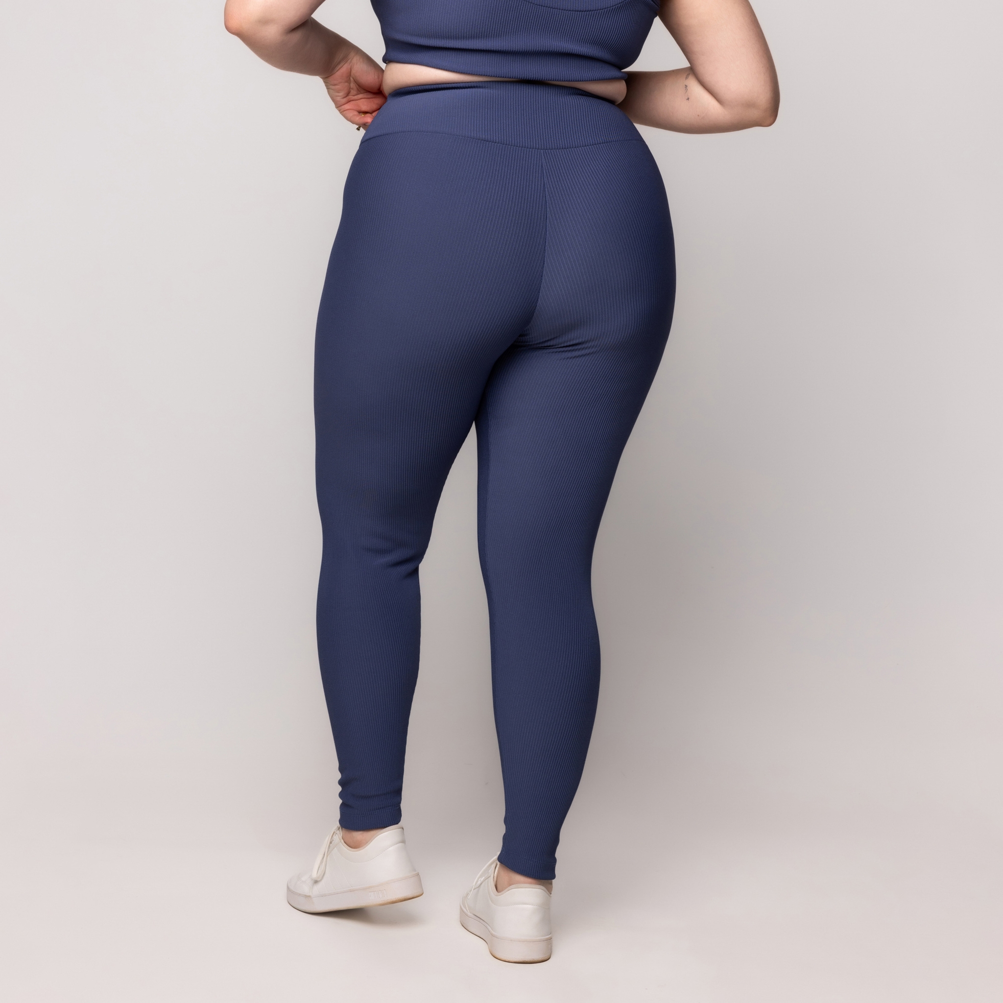 Calça Legging Canelado Fitness Plus Size zero transparência