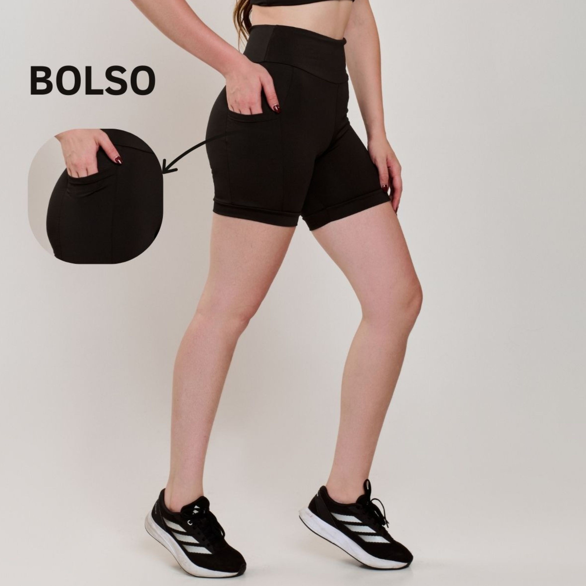 Bermuda com Bolso - Preto G Bermuda com Bolso - Preto G