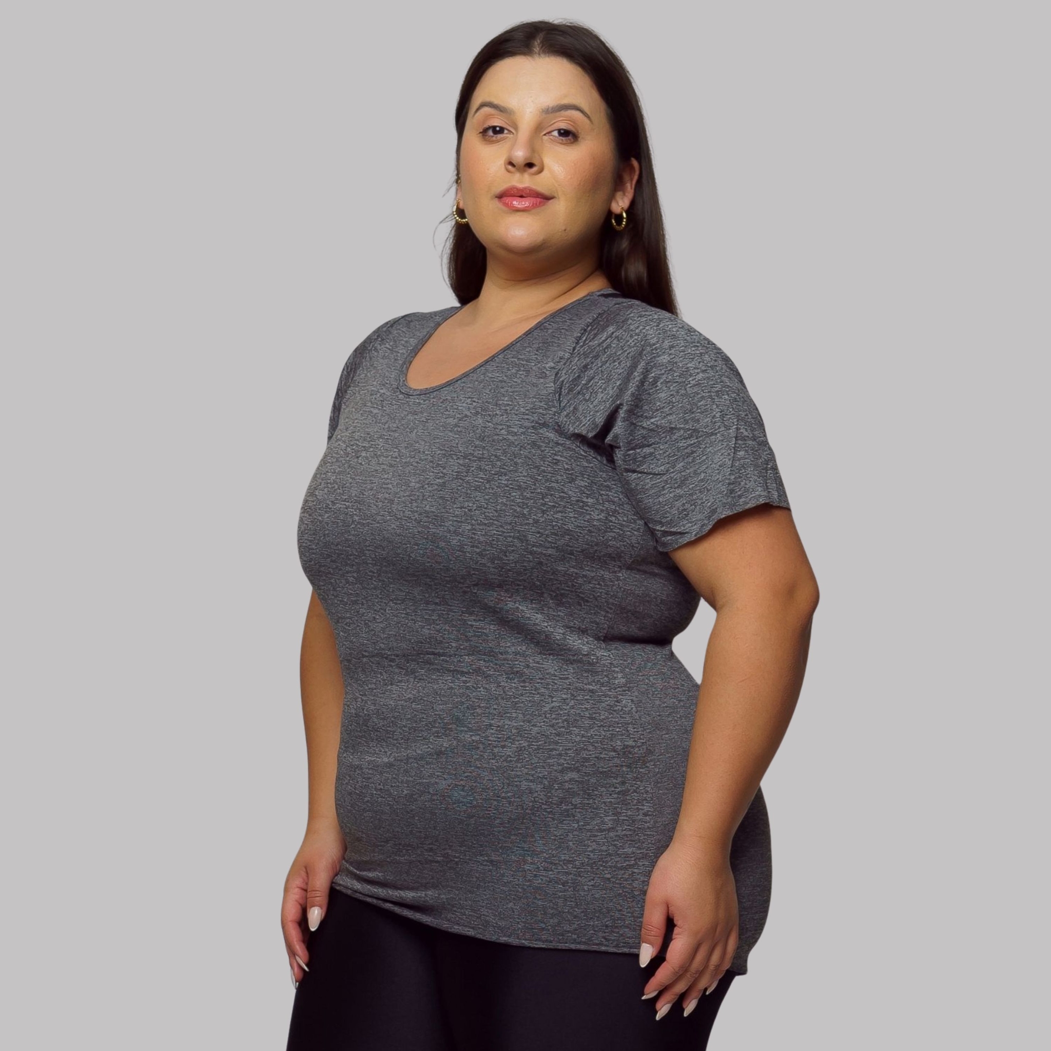 Blusa Detalhe em Tule Plus Size