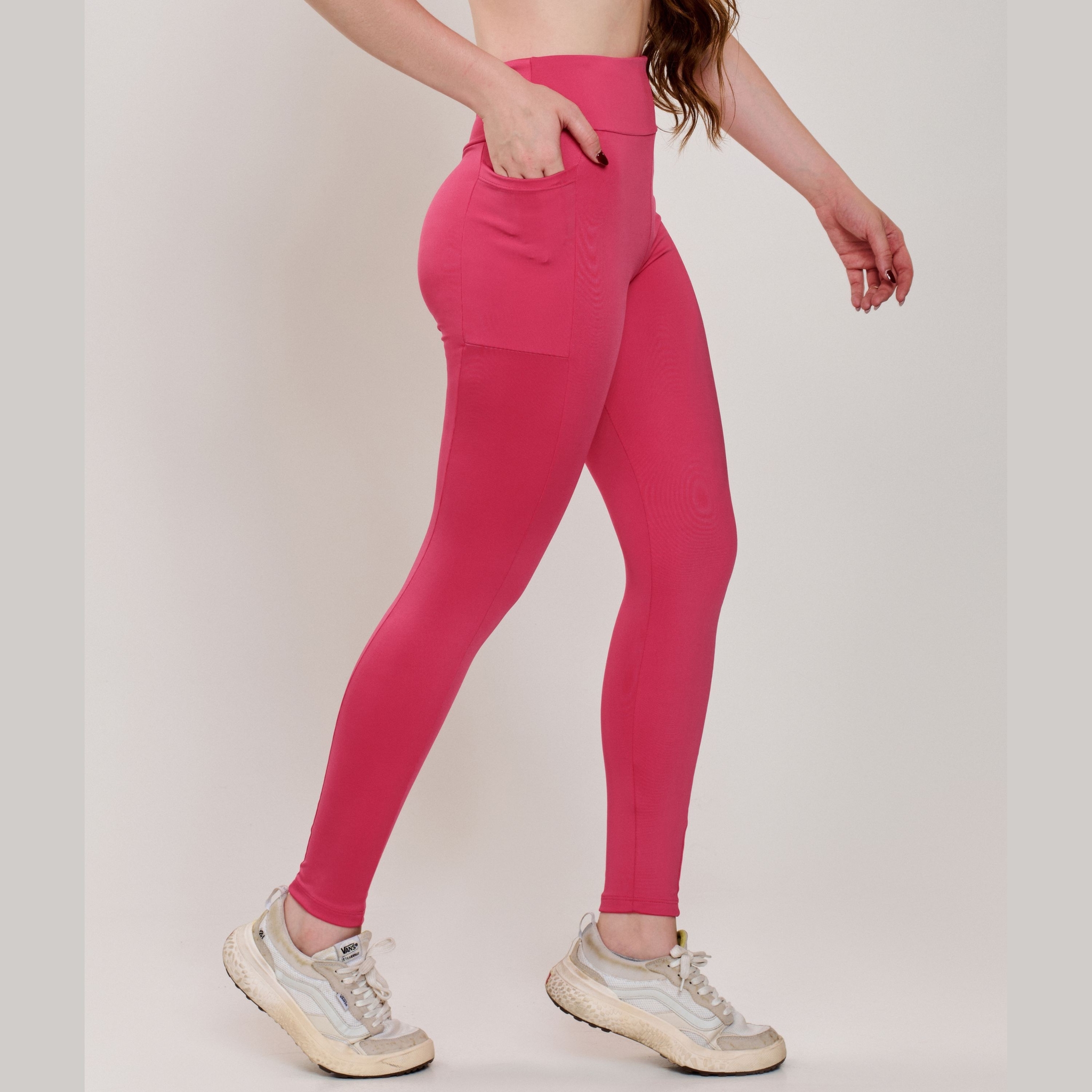 Calça Legging com Bolso - Rosa G Calça Legging com Bolso - Rosa G