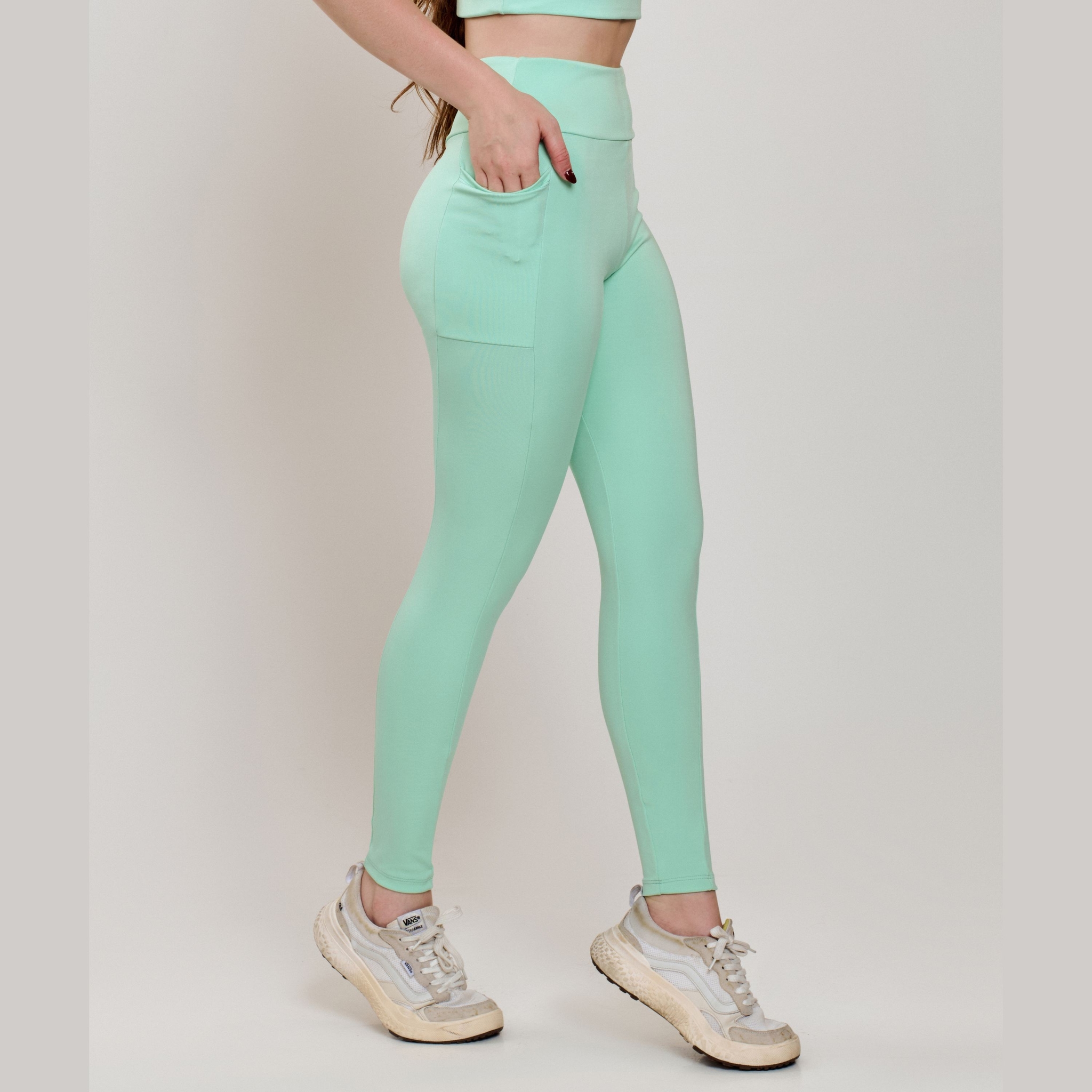 Calça Legging com Bolso - Verde G Calça Legging com Bolso - Verde G