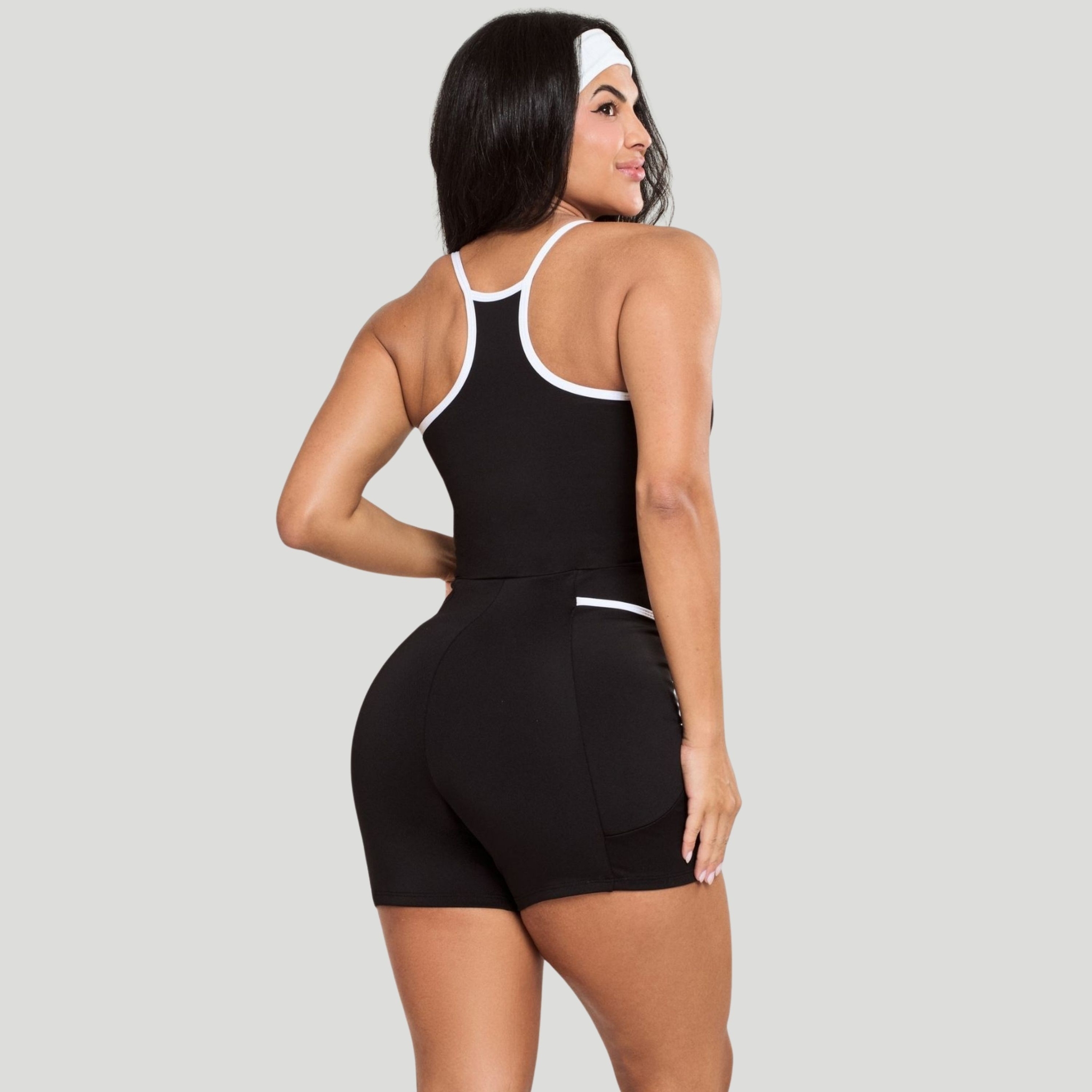 Macaquinho Fitness Com Bolso Feminino