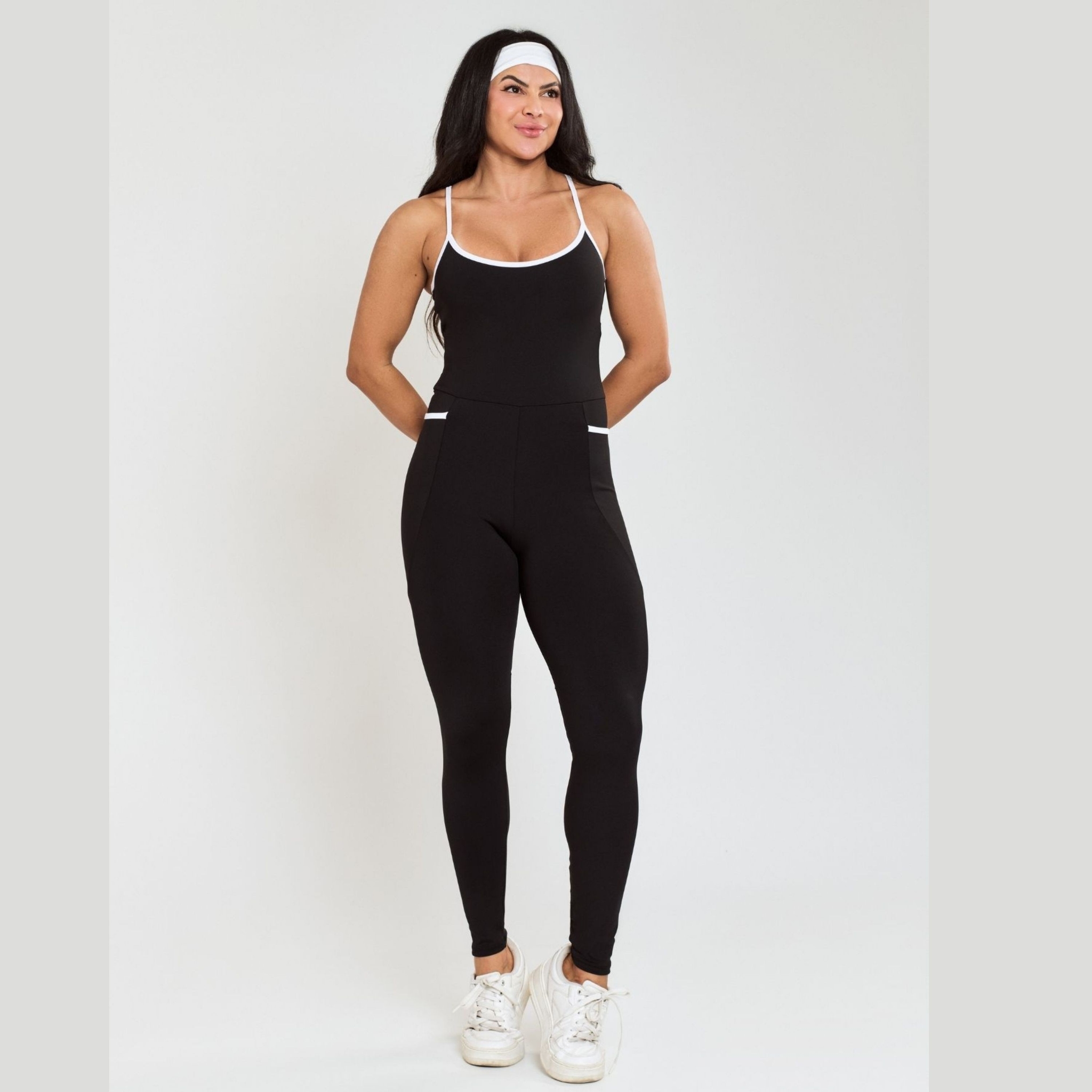 Macacão Fitness Com Bolso Lateral