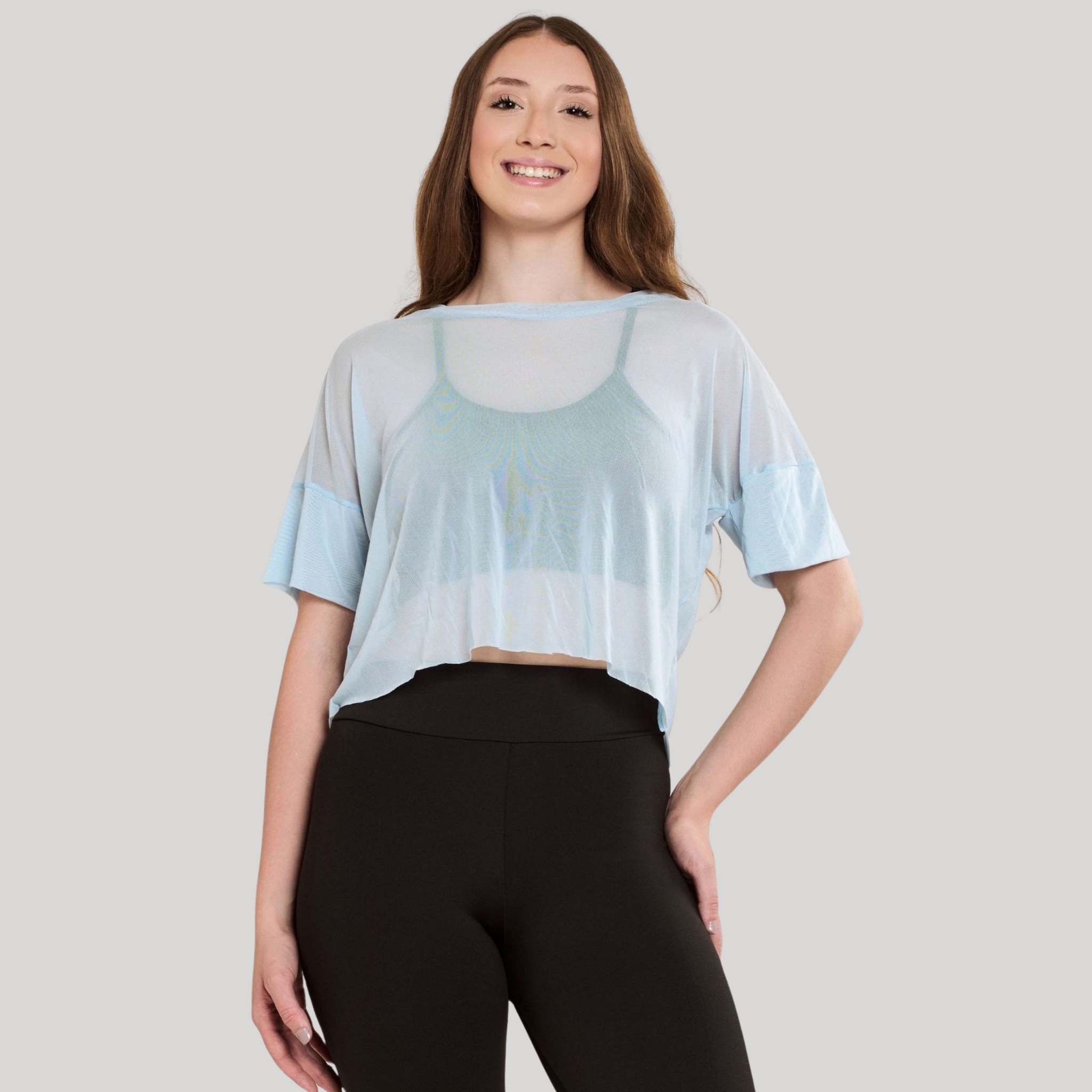 Cropped De Tule - Azul Bebê G Cropped De Tule - Azul Bebê G