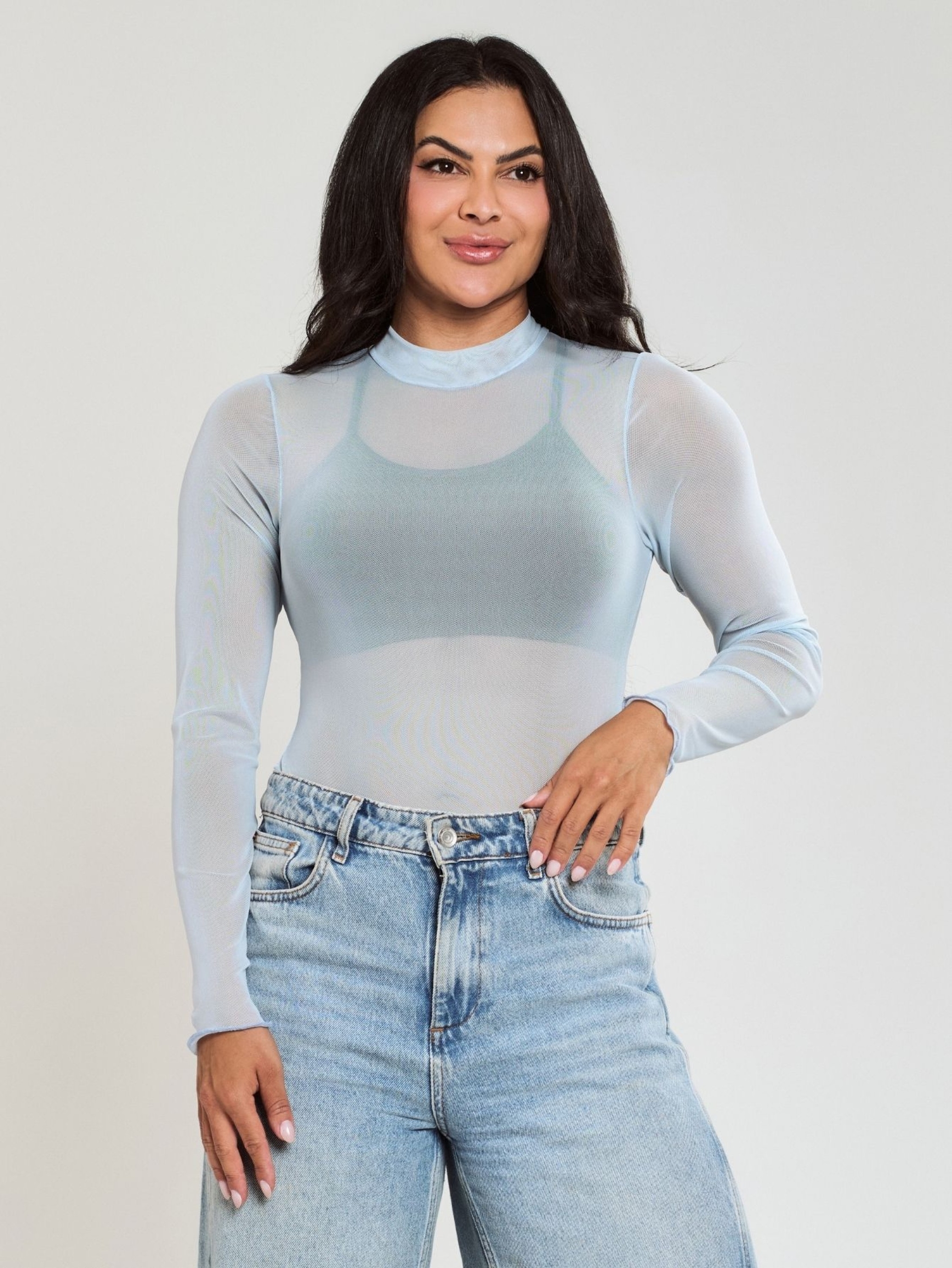 Body De Tule Feminino - Azul Bebê G Body De Tule Feminino - Azul Bebê G