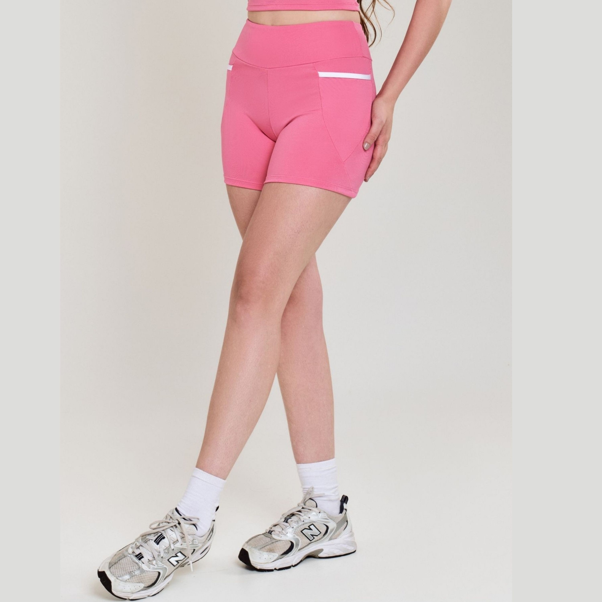 Bermuda com Bolso Fitness Feminina Zero Transparência - Rosa G Bermuda com Bolso Fitness Feminina Zero Transparência - Rosa G