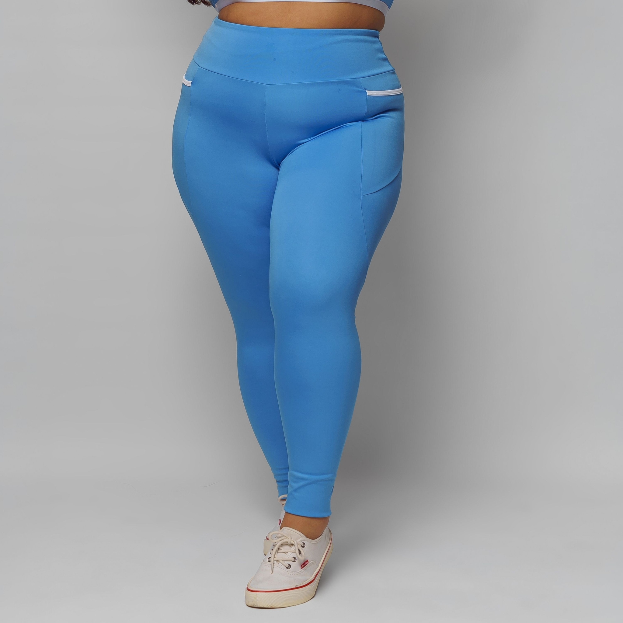 Calça Legging com Bolso Plus Size Feminina Zero Transparência