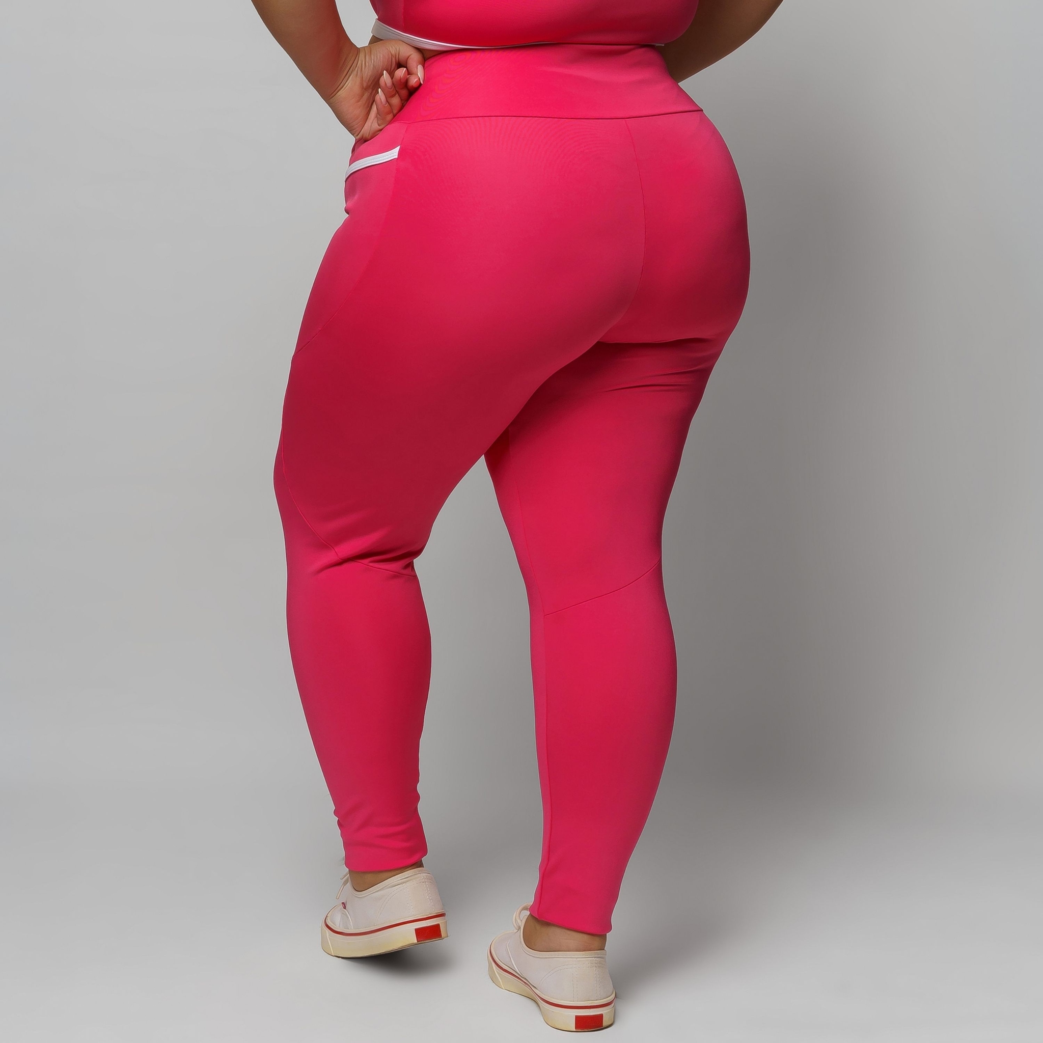 Calça Legging com Bolso Plus Size Feminina Zero Transparência