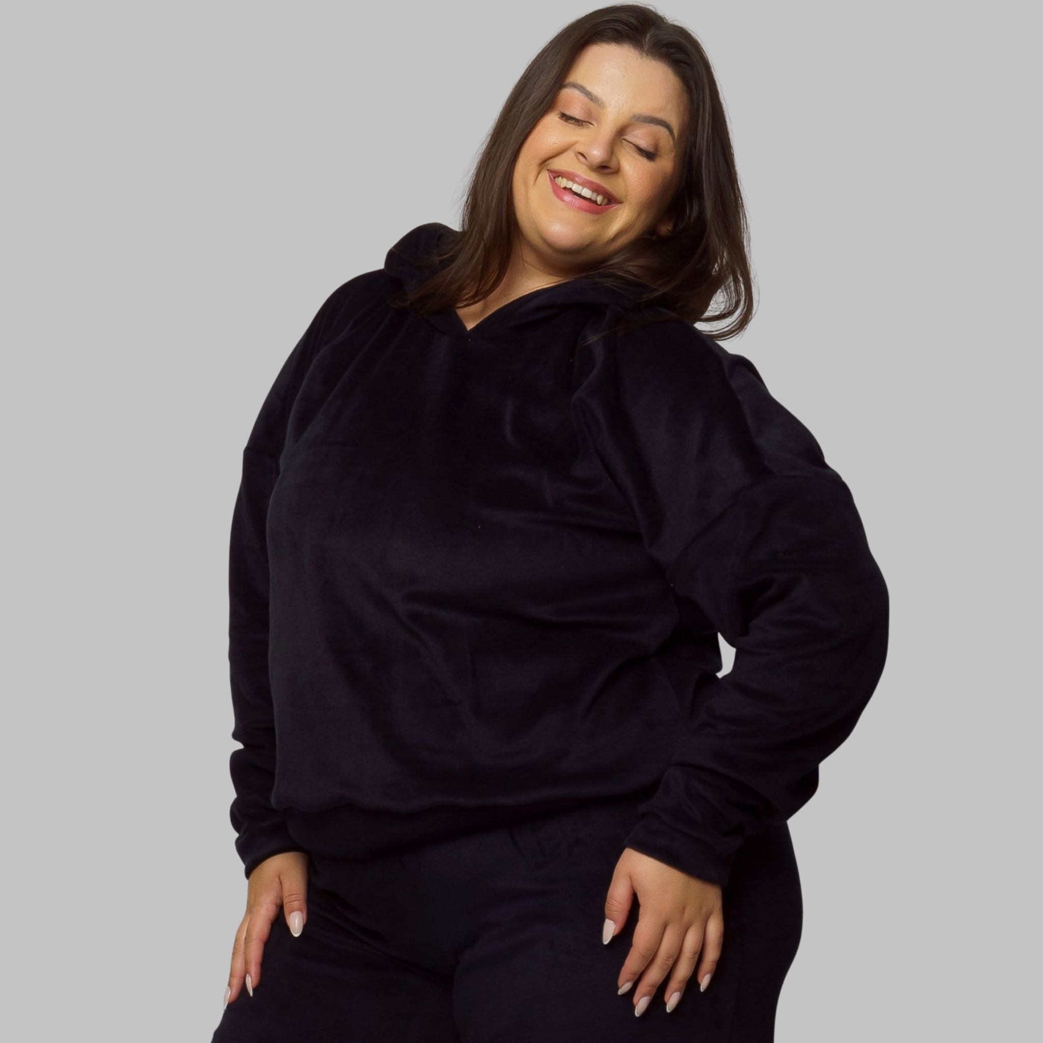 Casaco Plus Size Térmica De Plush Inverno Feminino