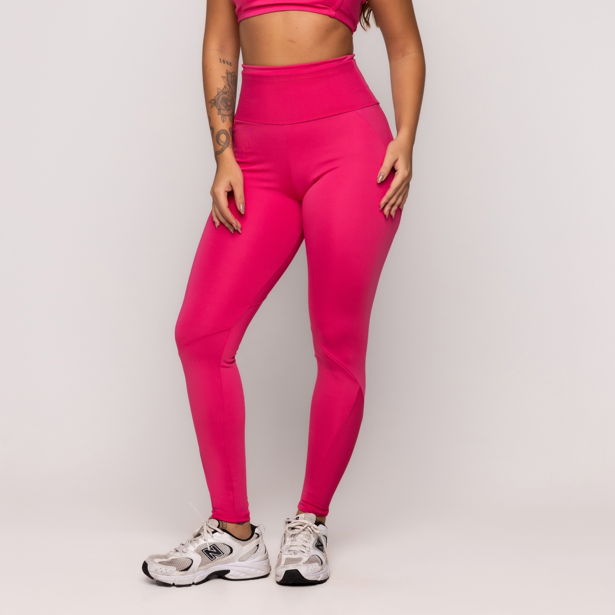 Calça Legging Detalhe em Tule - Rosa P Calça Legging Detalhe em Tule - Rosa P