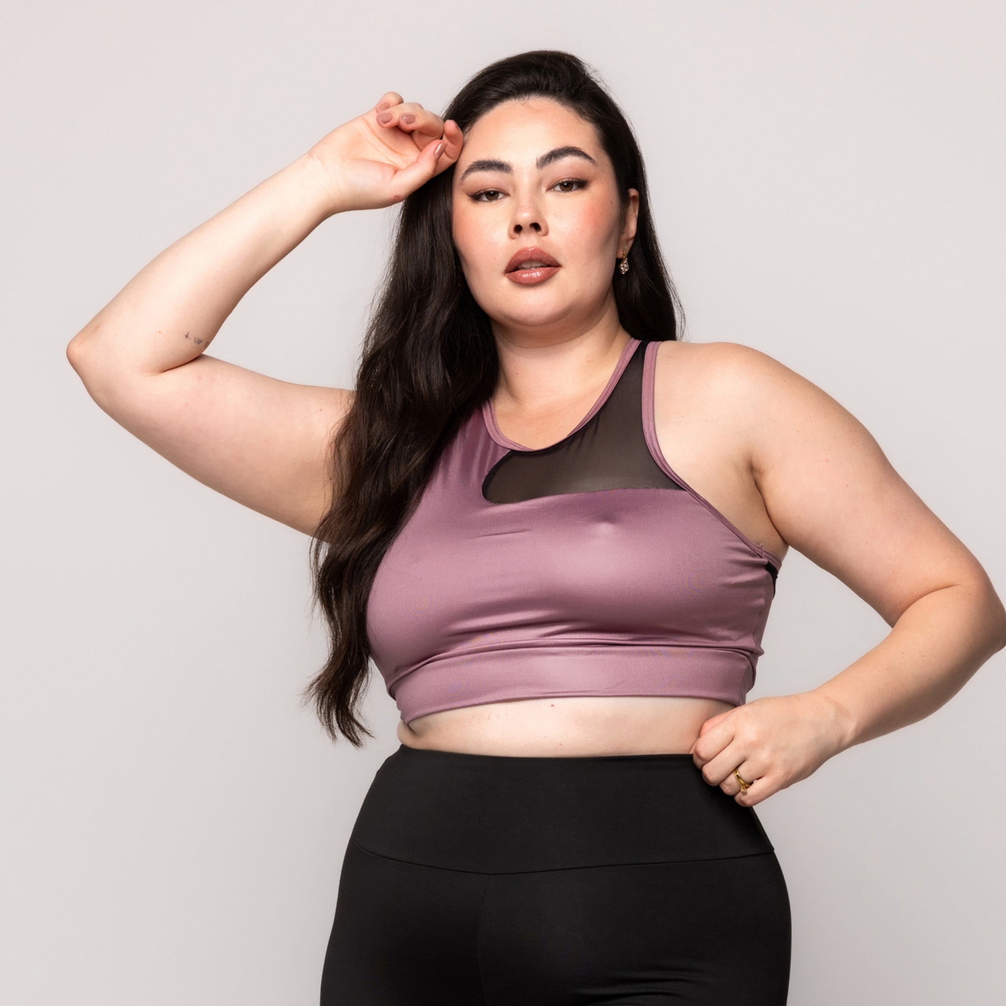 Top Detalhe em Tule Plus size - Lilás 46 Top Detalhe em Tule Plus size - Lilás 46