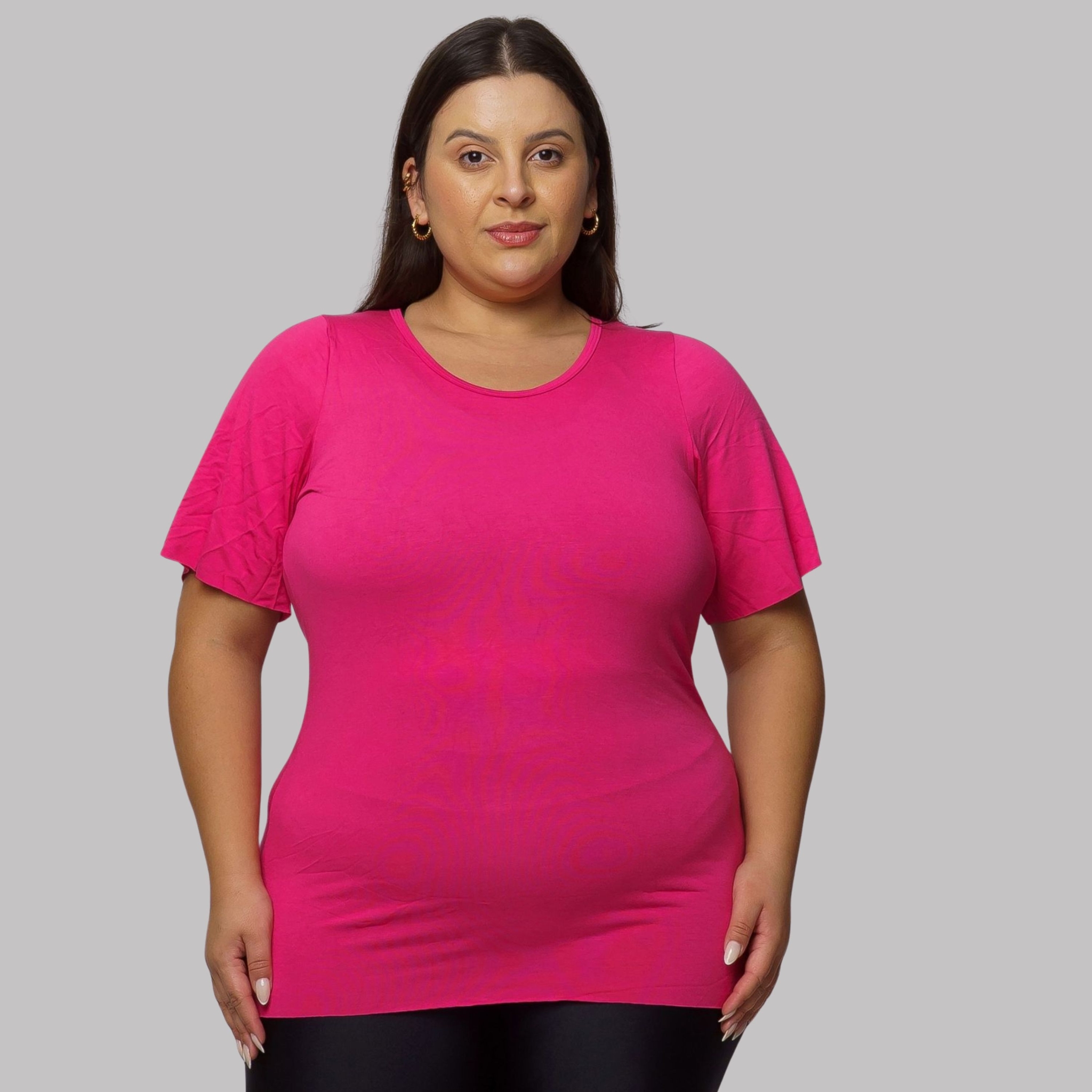 Blusa Detalhe em Tule Plus Size