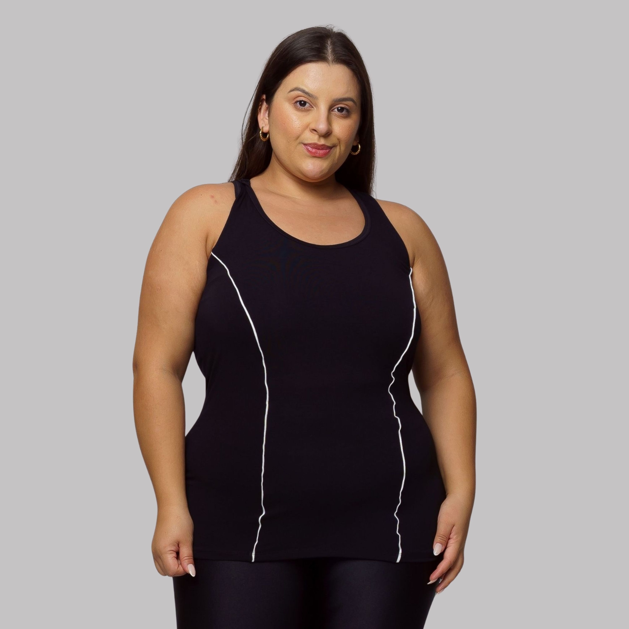 Regata Vivo Plus Size - Preto 46 Regata Vivo Plus Size - Preto 46