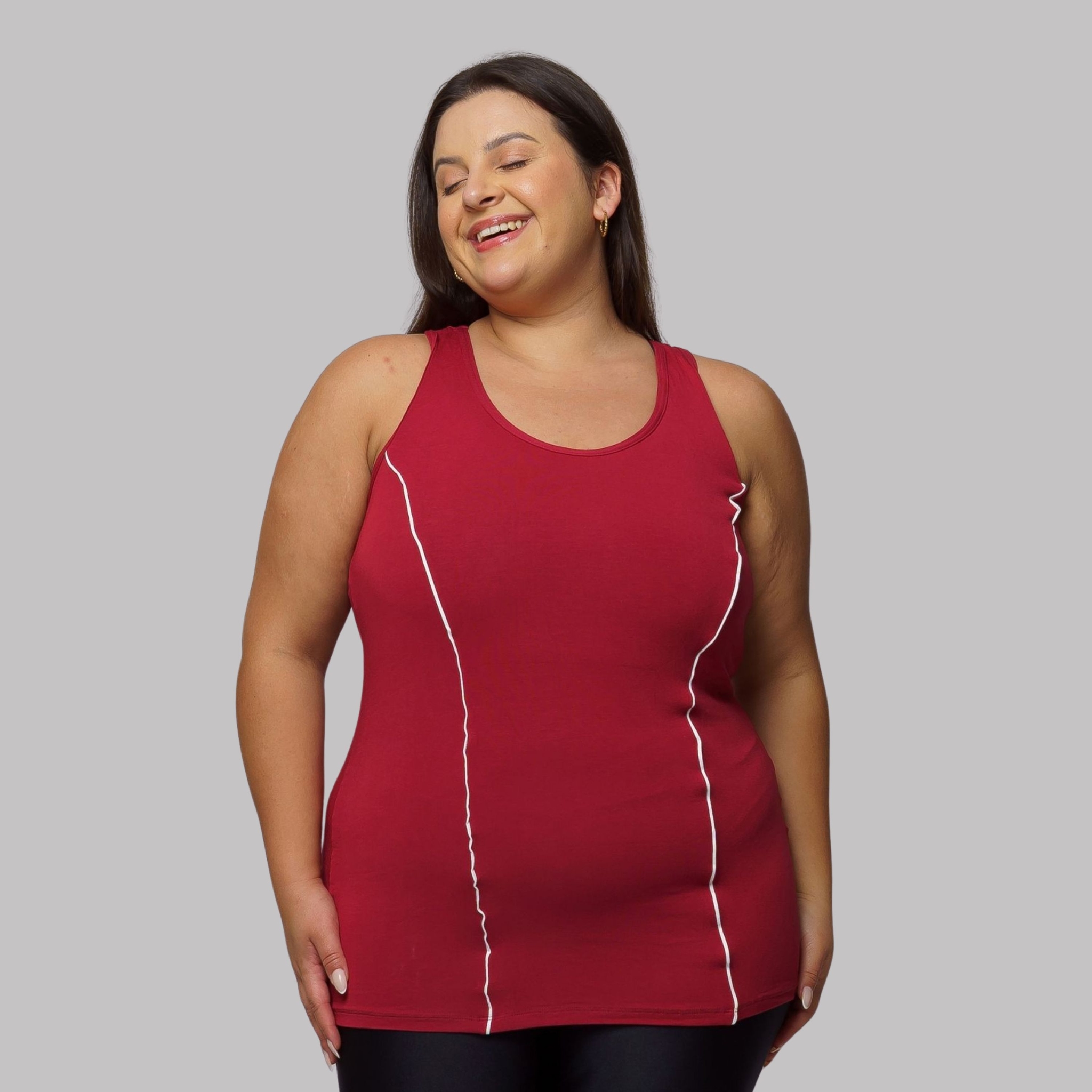 Regata Vivo Plus Size - Vinho 46 Regata Vivo Plus Size - Vinho 46