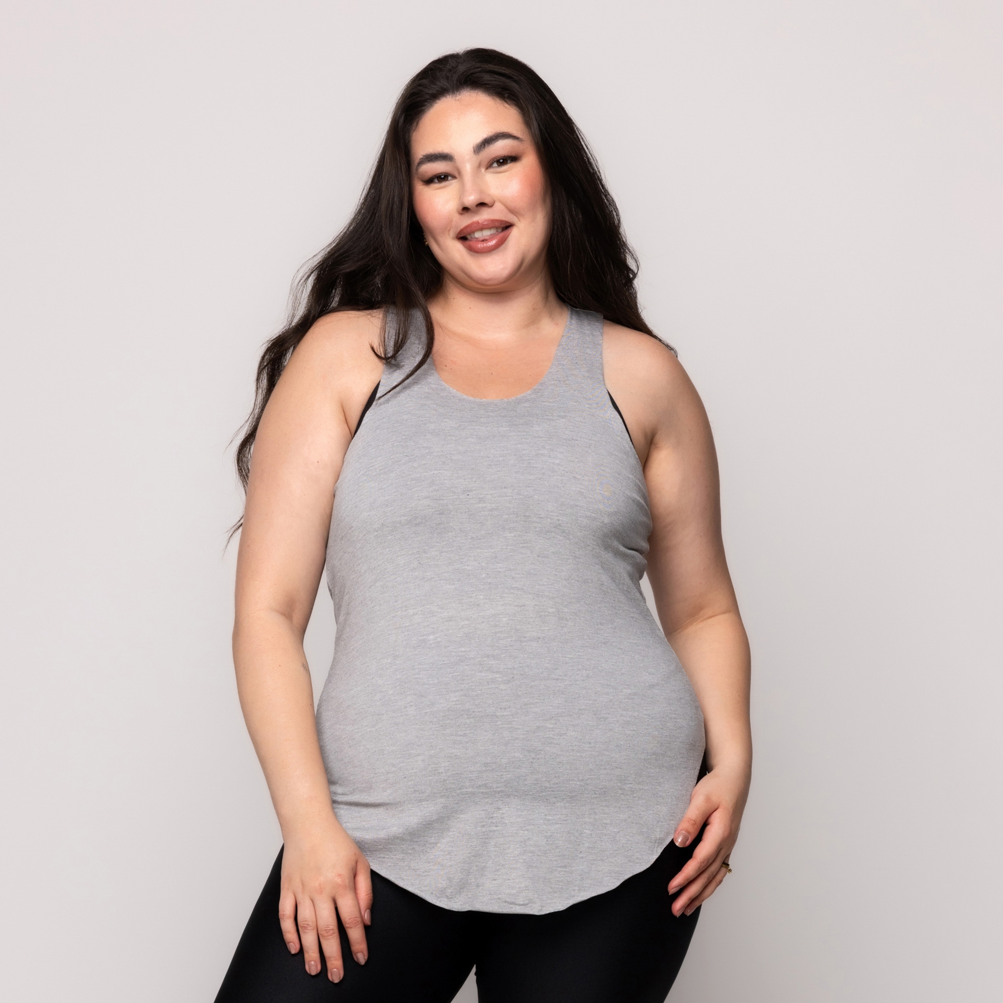 Regata Tapa BumBum Plus Size - Cinza 46 Regata Tapa BumBum Plus Size - Cinza 46