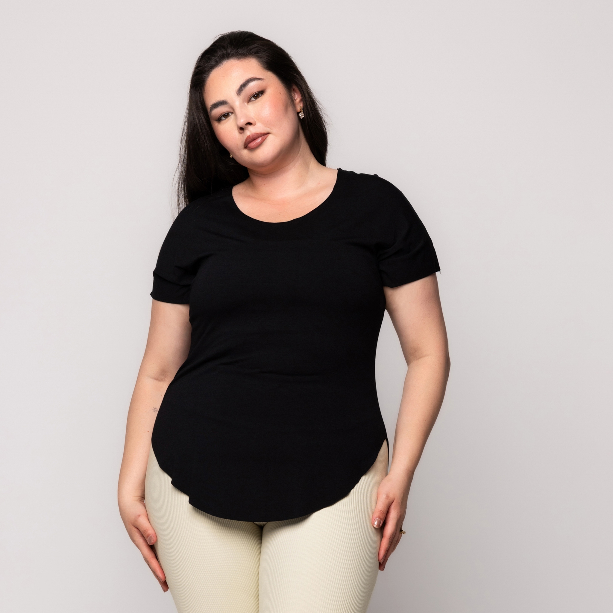 Blusa Tapa BumBum Plus Size - Preto 46 Blusa Tapa BumBum Plus Size - Preto 46