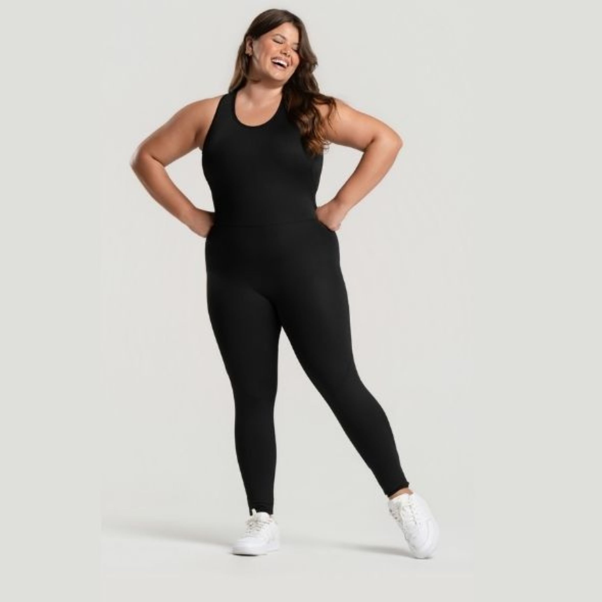 Macacão Fitness Plus Size Empina Bumbum