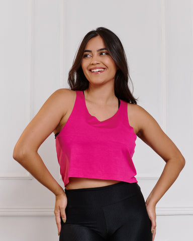 Cropped Regata Corte a Fio Feminina Fitness