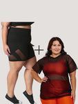 Combo 1x Bermuda 1x Blusa de Tule Plus Size