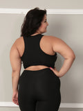 Top Feminino Fitness Preto Plus size com  bojo