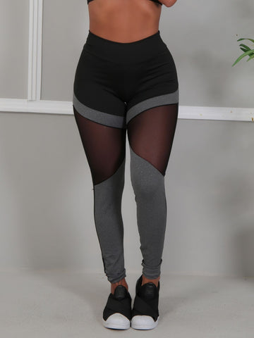 Calça Legging Detalhe em Tule