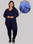 Conjunto Plus Size Térmica Flanelada Inverno