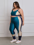 Conjunto Fitness Brilhoso Legging + Top S/bojo Plus Size