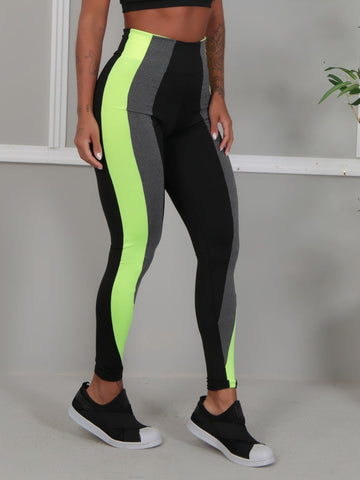 Calça Legging Fitness Detalhe Neon