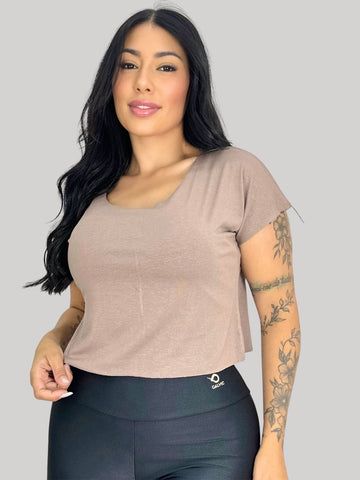 Cropped Corte a Fio Feminina Fitness