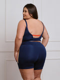 Conjunto Fitness Brilhoso Bermuda + Top S/bojo Plus Size