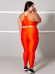 Conjunto Fitness Brilhoso Legging + Top S/bojo Plus Size