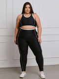 Conjunto Fitness Brilhoso Legging + Top S/bojo Plus Size